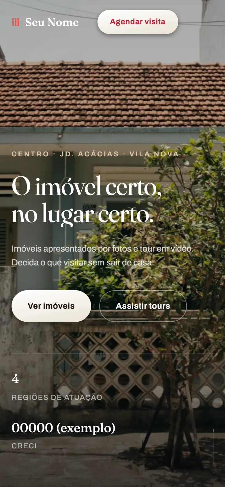 A mesma vitrine pública aberta no celular